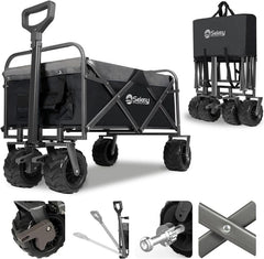 Sekey 94L / 200KG Foldable Handcart, with Brakes and Extra Wide Wheels