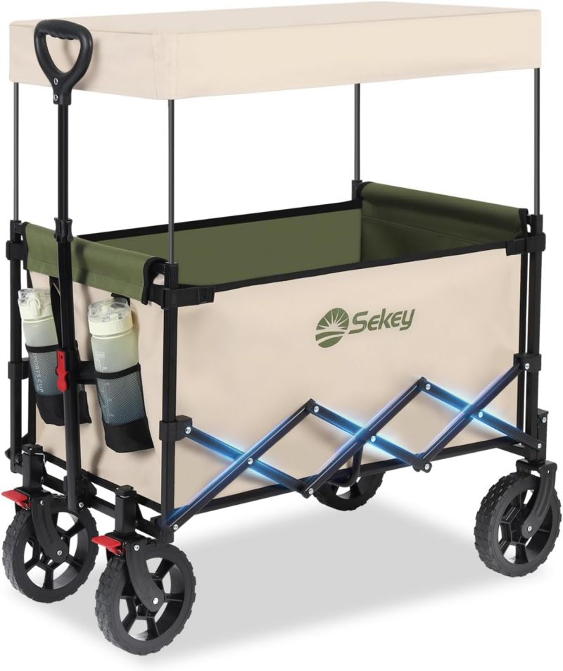 Sekey 150L / 150KG Foldable handcart with roof, brakes