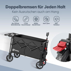 Sekey 150L / 150KG Foldable handcart, with brakes and foldable table top