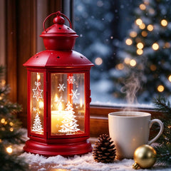 Salcar Weihnachts dekohäuschen Fensterbilder 9 Bögen – Winterliche Kanalhäuser, Tannenbäume & Schneeflocken, Wiederverwendbare Fenstersticker aus PVC für Fenster & Glas