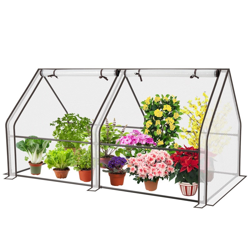 Sekey foil greenhouse with two zip doors 180 x 90 x 90 cm, white