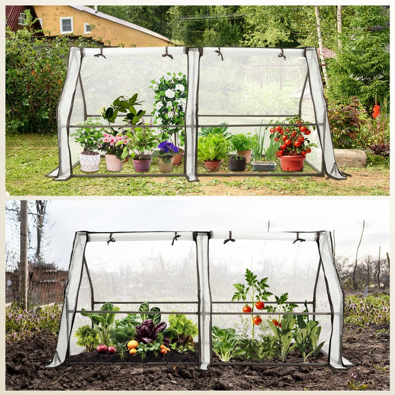 Sekey foil greenhouse with two zip doors 180 x 90 x 90 cm, white