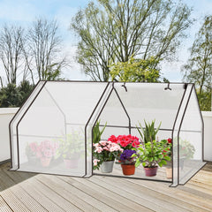 Sekey foil greenhouse with two zip doors 180 x 90 x 90 cm, white