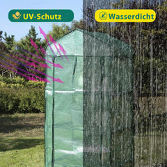 Balcony Greenhouse 160x69x49 cm – Sunula Mini Greenhouse with 4 Shelves, Winterproof, Stable &amp; Space-Saving, for Balcony &amp; Terrace, Green