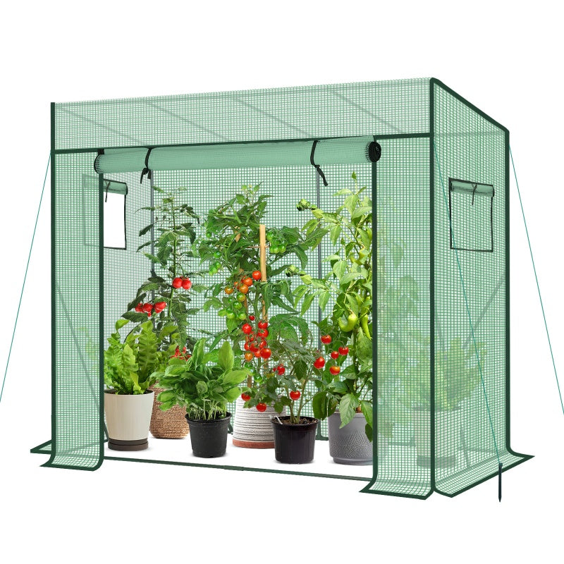 Sekey foil greenhouse with pitched roof, 200 cm x 77 cm x 146/169 cm