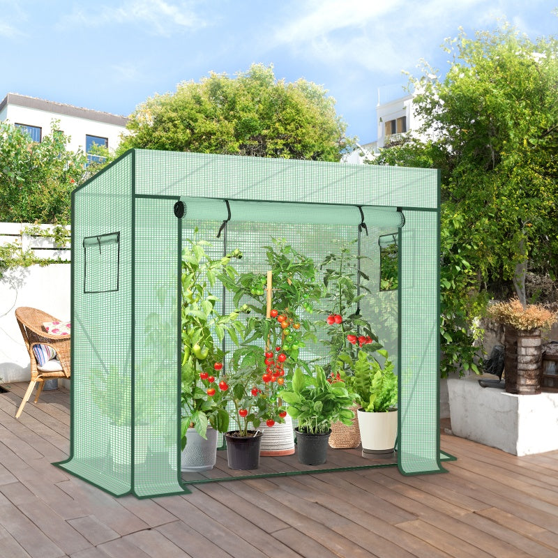 Sekey foil greenhouse with pitched roof, 200 cm x 77 cm x 146/169 cm