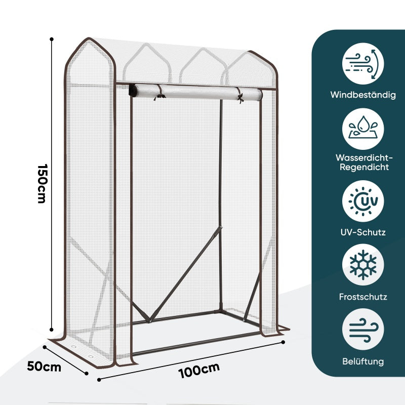 Sekey foil greenhouse with pitched roof, 100 x 50 x 150 cm