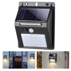 SALCAR Solar Wall Lights with Motion Sensor, 800 Lumens, Warm White, IP44 Waterproof – Solar Lamps for Outdoor Use, Garden, Balcony, Terrace