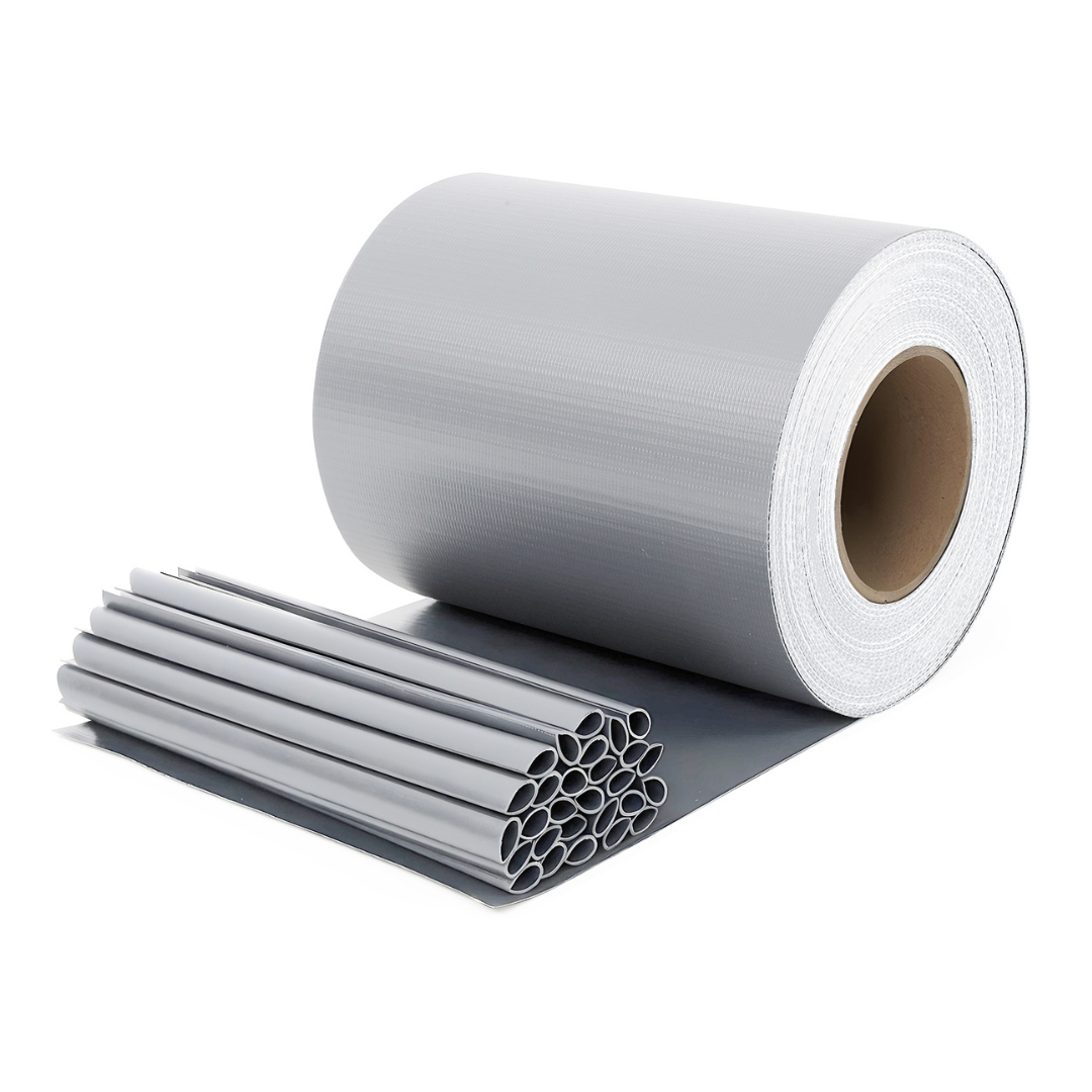 Sekey PVC Sichtschutzstreifen für Doppelstabmattenzaun – Sichtschutzband mit Befestigungsclips, UV-beständig & Wetterfest, Windschutz für Gartenzaun, Grau