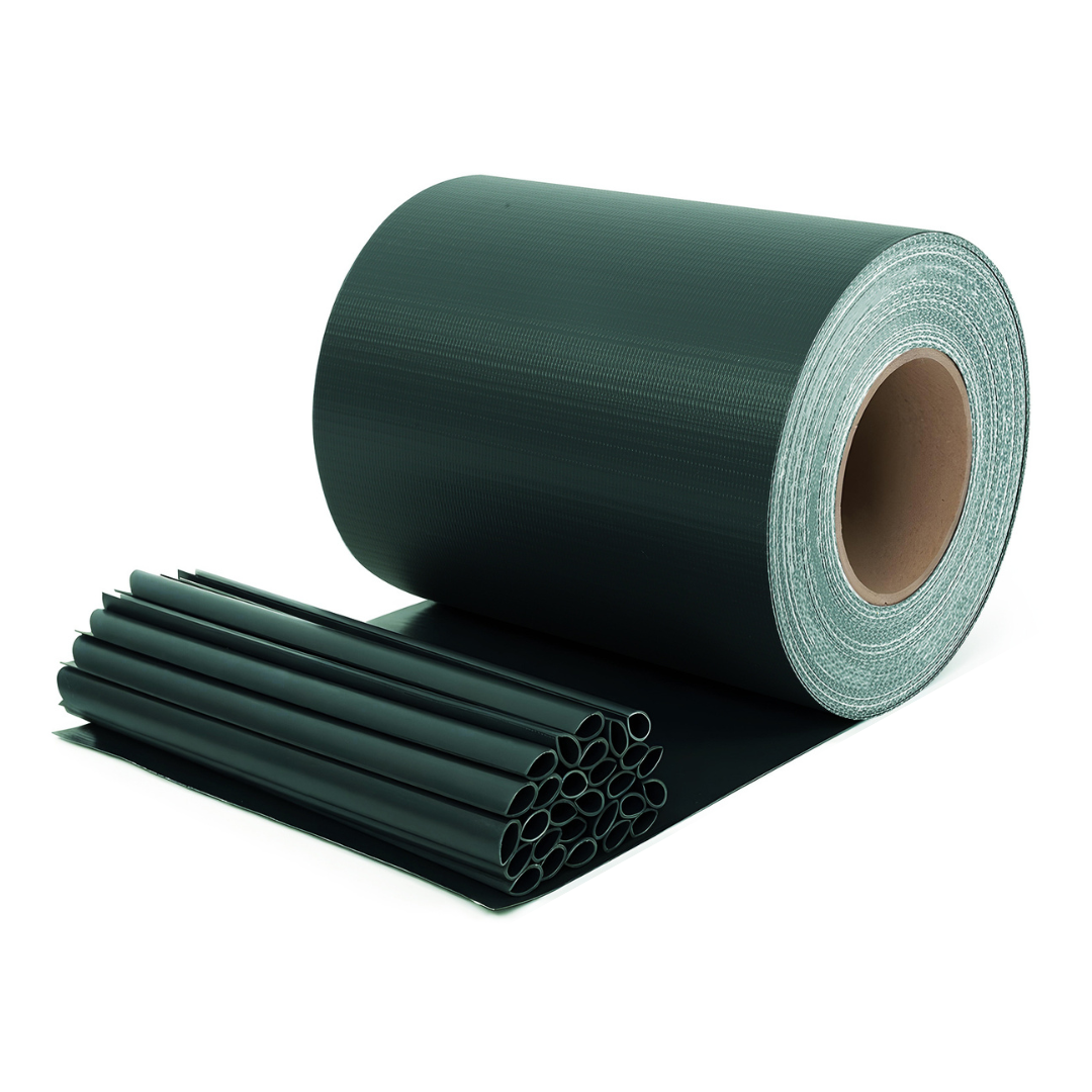 Sekey PVC Sichtschutzstreifen für Doppelstabmattenzaun – Sichtschutzband mit Befestigungsclips, UV-beständig & Wetterfest, Windschutz für Gartenzaun, Grün