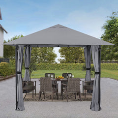 Sekey Garten Pavillon 3x3 m Wasserdicht Stabil Partyzelt, Gartenzelt mit 4 Seitenteile Reißverschluss, 180g/㎡ Polyester