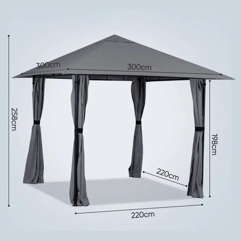 4 Seitenteile mit Moskitonetz für Rank Pavillon 3x3m Seitenwand Anthrazit RAL 7012 4 Seitenteile mit Moskitonetz für Rank Pavillon 3x3m Seitenwand Anthrazit RAL 7012