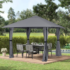 Sekey Garten Pavillon 3x3 m Wasserdicht Stabil Partyzelt, Gartenzelt mit 4 Seitenteile Reißverschluss, 180g/㎡ Polyester
