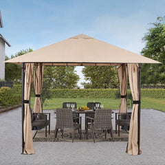 Sekey Garten Pavillon 3x3 m Wasserdicht Stabil Partyzelt, Gartenzelt mit 4 Seitenteile Reißverschluss, 180g/㎡ Polyester