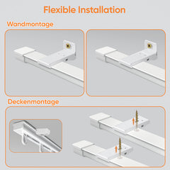 Sekey Gardinenstange Ausziehbar Gardinenschiene 1-läufig Alu-Vorhangschiene teleskopisch