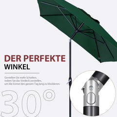 Sekey 300 x 200 cm Alu Sonnenschirm mit Kurbel, Sonnenschutz UV50+