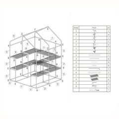 Sekey walk-in greenhouse with 10 shelves, 143 cm x 143 cm x 195 cm