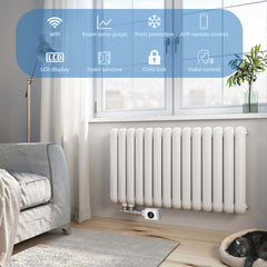 SALCAR WiFi Radiator Thermostat – Smart thermostat for radiators, compatible with Alexa &amp; Google Assistant, app control via Tuya, programmable, no gateway required