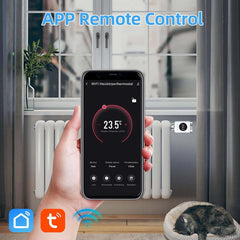 SALCAR WLAN Heizkörperthermostat – Smartes Thermostat für Heizkörper, Kompatibel mit Alexa & Google Assistant, App-Steuerung über Tuya, Programmierbar, Kein Gateway Erforderlich