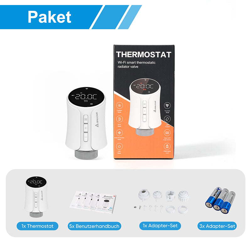 Salcar Smart WiFi Heizkörperthermostat Thermostat Heizung