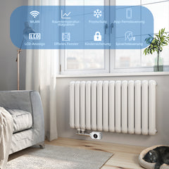 Salcar Smartes WLAN Heizkörperthermostat – Programmierbares WiFi Thermostat mit Tuya App, App-Steuerung, kompatibel mit Amazon Alexa & Google Assistant, ohne Gateway