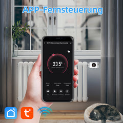 Salcar Smartes WLAN Heizkörperthermostat – Programmierbares WiFi Thermostat mit Tuya App, App-Steuerung, kompatibel mit Amazon Alexa & Google Assistant, ohne Gateway
