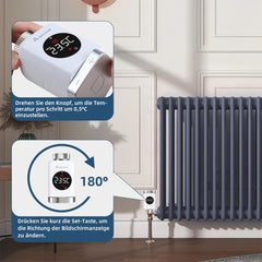 Salcar Smartes WLAN Heizkörperthermostat – Programmierbares WiFi Thermostat mit Tuya App, App-Steuerung, kompatibel mit Amazon Alexa & Google Assistant, ohne Gateway