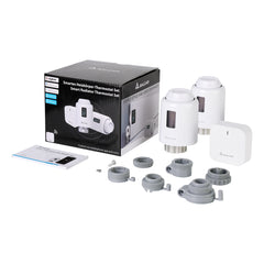Salcar ZigBee Heizkörperthermostat Set 2er – Smartes Heizkörperthermostat mit Gateway & OLED-Display, Tuya Smart App, programmierbar, kompatibel mit Amazon Alexa & Google Assistant