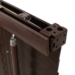 Sekey Holzjalousie Klemmfix ohne Bohren – Echtholz Jalousie in Dunkelbraunoptik mit 35 mm Lamellen, flexible Montage für Fenster