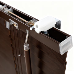 Sekey Holzjalousie Klemmfix ohne Bohren – Echtholz Jalousie in Dunkelbraunoptik mit 35 mm Lamellen, flexible Montage für Fenster