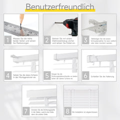 Sekey Weiße Holzjalousie 50 mm - Echtholz - Jalousette mit edler Holzmaserung Sekey