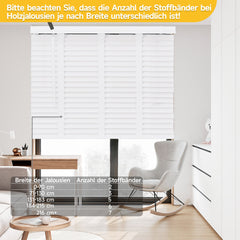 Sekey Weiße Holzjalousie 50 mm - Echtholz - Jalousette mit edler Holzmaserung Sekey