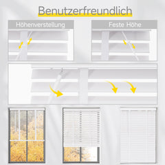 Sekey Weiße Holzjalousie 50 mm - Echtholz - Jalousette mit edler Holzmaserung Sekey