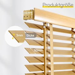 Sekey real wood blind - natural wood color - 50 mm slats with natural wood look