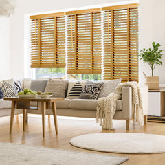 Sekey real wood blind - natural wood color - 50 mm slats with natural wood look