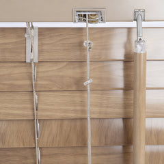 Sekey Holzjalousie Klemmfix ohne Bohren – Echtholz Jalousie in Eichenoptik mit 35 mm Lamellen, flexible Montage für Fenster