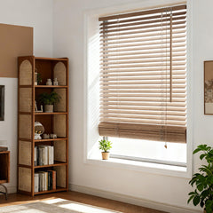 Sekey Holzjalousie Klemmfix ohne Bohren – Echtholz Jalousie in Eichenoptik mit 35 mm Lamellen, flexible Montage für Fenster