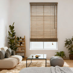 Sekey Holzjalousie Klemmfix ohne Bohren – Echtholz Jalousie in Eichenoptik mit 35 mm Lamellen, flexible Montage für Fenster