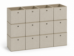 Sekey 6er Set Aufbewahrungsboxen Beige 30 × 30 × 30 cm – Faltbare Stoffboxen mit Griff für Regal & Schrank