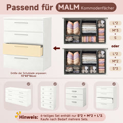 Sekey Aufbewahrungsboxen Set S – 6er Stoffboxen in verschiedenen Größen | Faltbar, formstabil & ideal für Schubladen