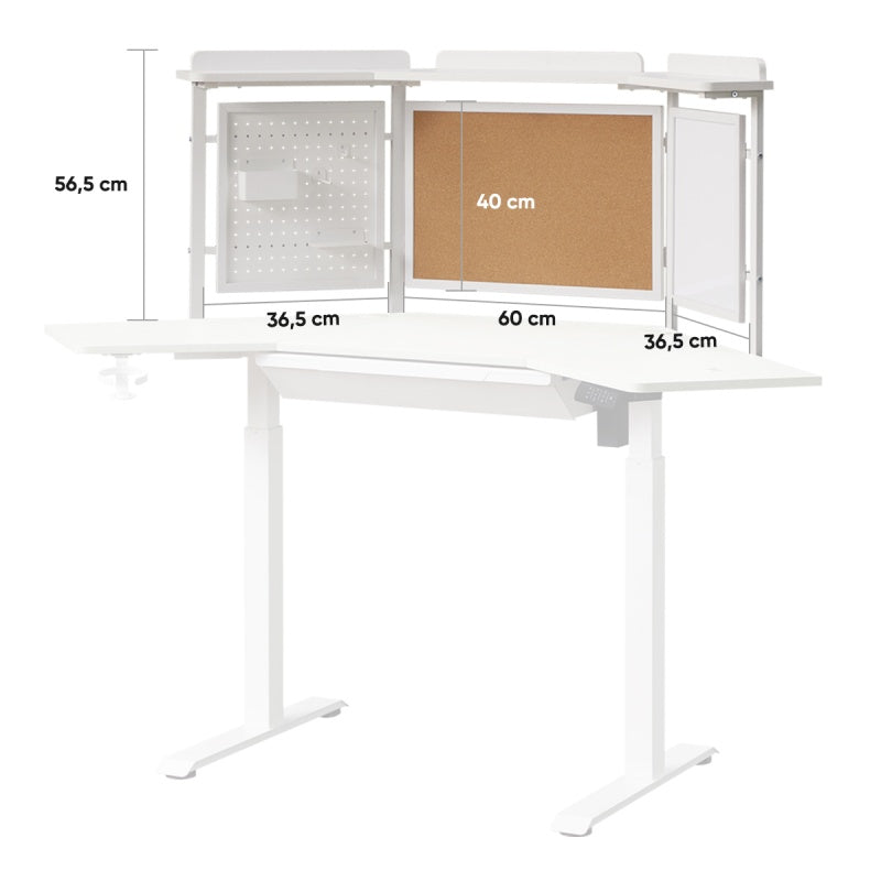 KOWO Desk Magnetic whiteboard, pegboard and cork board for KOWO corner desk