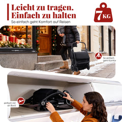 Sekey BW732 Reise-Kinderwagen – Ultraleicht & Einhand-klappbar | 3-fach verstellbare Rückenlehne, 4-Rad-Federung, Regenschutz, 5-Punkt-Gurt, Handgepäckgeeignet