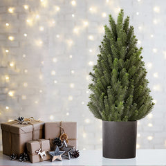 Salcar 50cm Artificial Christmas Tree Small with Base Pot, Nordmann Fir, made of 100% PE Injection Molding
