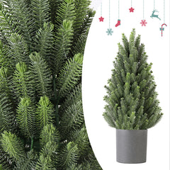 Salcar 50cm Artificial Christmas Tree Small with Base Pot, Nordmann Fir, made of 100% PE Injection Molding