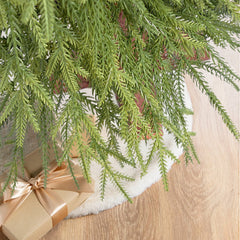 Salcar Künstlicher Weihnachtsbaum 90 cm mit echtem Holzstamm – Zartgrün, 100 % PE Nadeln