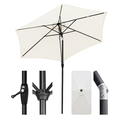 Sekey 270 cm aluminum parasol with crank, sun protection UV50+
