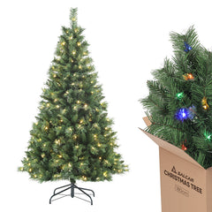 Salcar Artificial Christmas Tree with LED Lighting, Artificial Christmas Tree with LED, Christmas Decoration Christmas Tree with Christmas Tree Stand