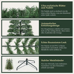 Salcar 120/150/180/210/240cm Künstlicher Weihnachtsbaum mit LED, mit 226/382/580/868/1168 Spitzen und 250/380/450 LEDs Salcar