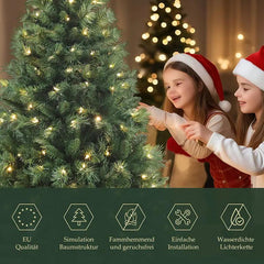 Salcar 120/150/180/210/240cm Künstlicher Weihnachtsbaum mit LED, mit 226/382/580/868/1168 Spitzen und 250/380/450 LEDs Salcar