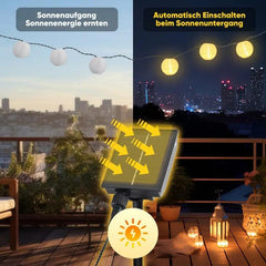 solar lichterkette markise SALCAR Solar Lichterkette: 5-20 m, 8 Modi, IP44, Energiesparend, Wetterfest – sekeymall